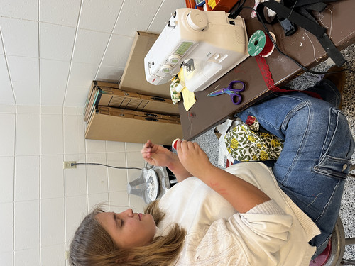 Art Club -- refining sewing skills!